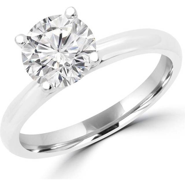 0.25 CT Round Diamond Promise Solitaire Engagement Ring in 14K White Gold - Size 4.75