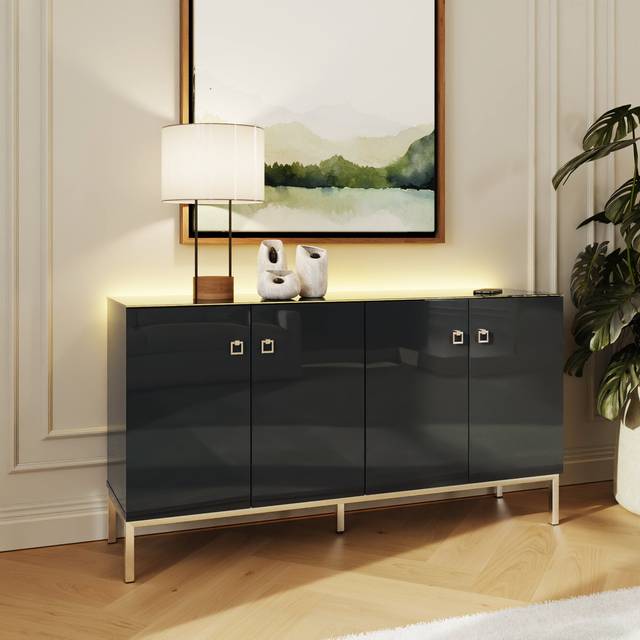 Lyra Large Smart Sideboard - Onyx Black