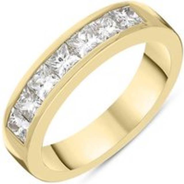 18ct Yellow Gold 1.01ct Diamond Princess Cut Wedding Half Eternity Ring