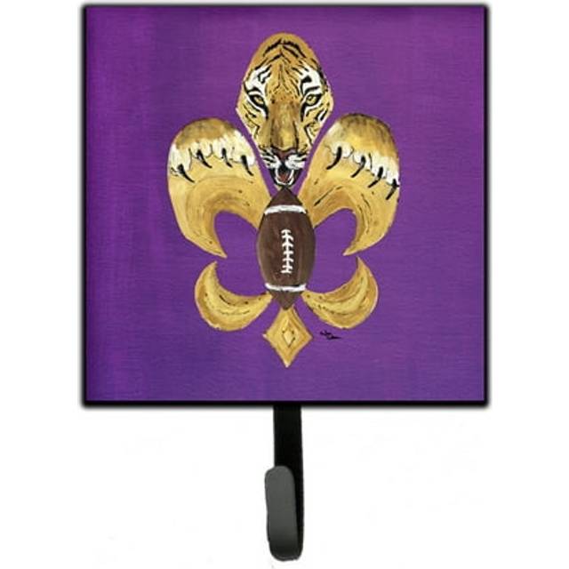 """""Caroline's Treasures 8205-2SH4 Tiger Football Fleur De Lis Leash Holder or Key Hook 8205  Small  Multicolor"""""