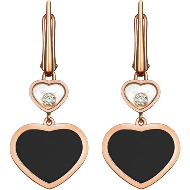 Chopard Rose Gold and Diamond Happy Hearts Earrings - One size