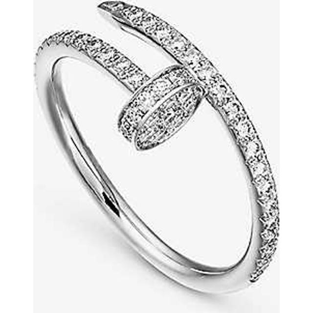 Cartier Womens White Gold Juste Un Clou 18ct White-gold and Diamond Ring 55mm - WHITE GOLD