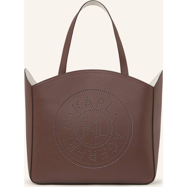Karl Lagerfeld, K/circle Large Perforated Tote Bag, Woman, Dark Chocolate, Size: One size