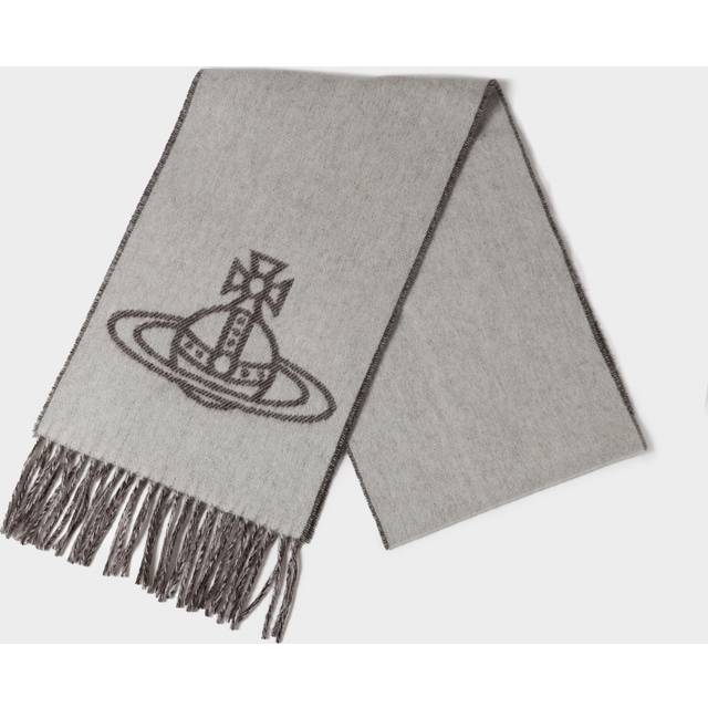 VIVIENNE WESTWOOD Double Logo Off Wool Scarf In White Size: One Size,