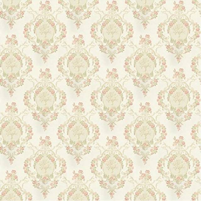 Pack of 5 Dolls House Ornate Pink Damask Flower Wallpaper Sheets