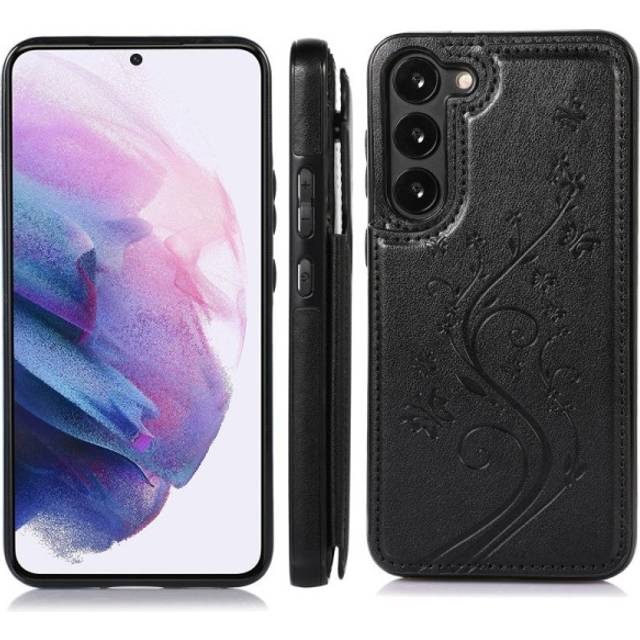 Samsung S24 Plus Stöttåligt Skal Korthållare 3-FACK Flippr V2 - Svart