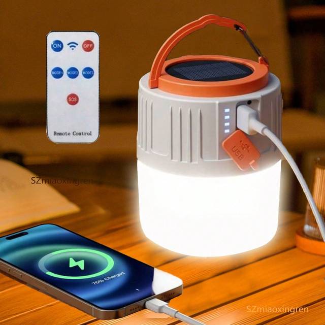 SHEIN Solar Camping Lights Outdoor, Rechargeable Camping Lantern Power Bank, LED Tent Light Ultra Bright For Camping, Hurricane Emergency Kits Halloween Chr
