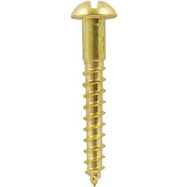 Timco solid brass timber screw slotted woodscrew round head 200pcs various sizes