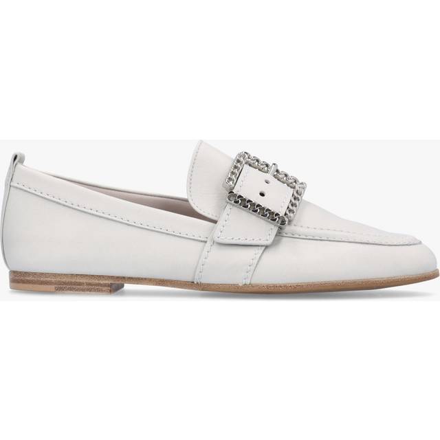 KENNEL &amp; SCHMENGER Emma Silver Grey Leather Buckle Loafers Size: 41, Colour: Camel Leather