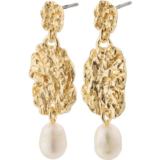 Pilgrim Gold True Hammer Pearl Earrings - Gold