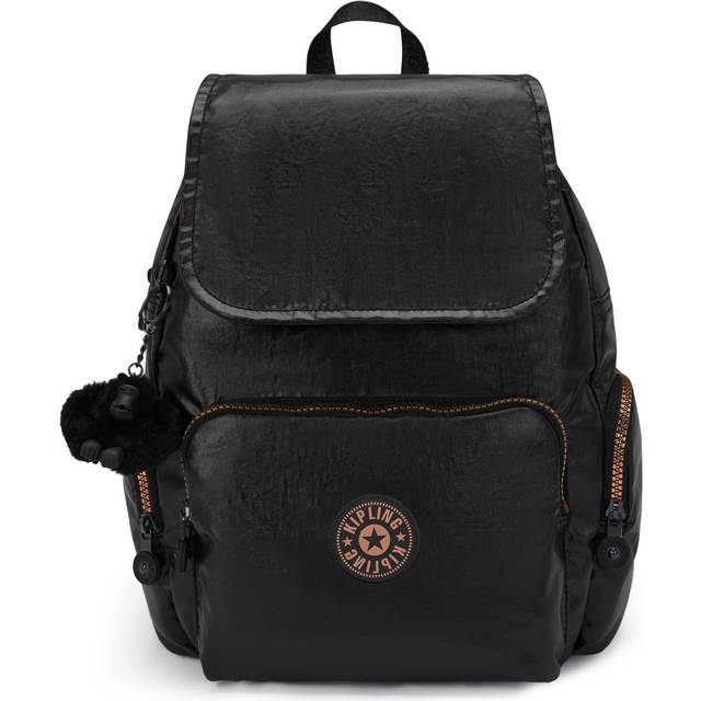 Kipling Backpack City Zip S Glorious Copper Black Small Woman 100% Polyamide
