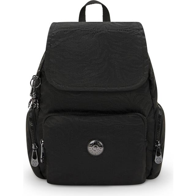 Kipling Backpack City Zip S Undersea Jacquard Black Small Woman 100% Polyamide