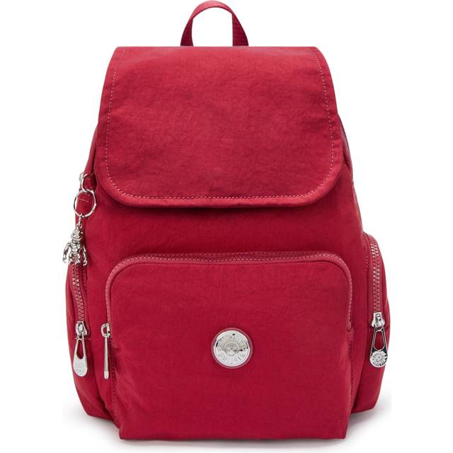 Kipling Backpack City Zip S Red Red Wine Small Woman 100% Polyamide