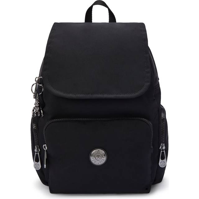 Kipling Backpack City Zip S Endless Black Small Woman 100% Recycled Polyamide