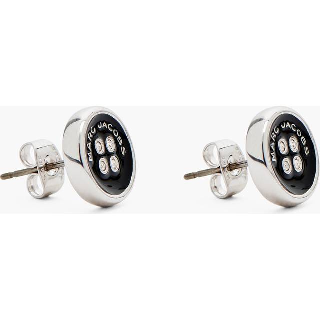 MARC JACOBS Marc Jacobs The Button Stud Earrings in Silver/Black