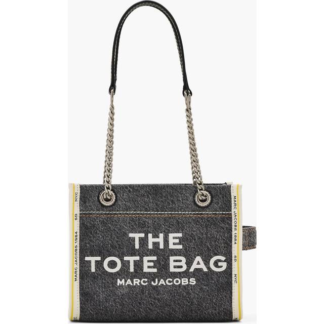 MARC JACOBS Marc Jacobs The Denim Chain Small Tote Bag in Black Wash