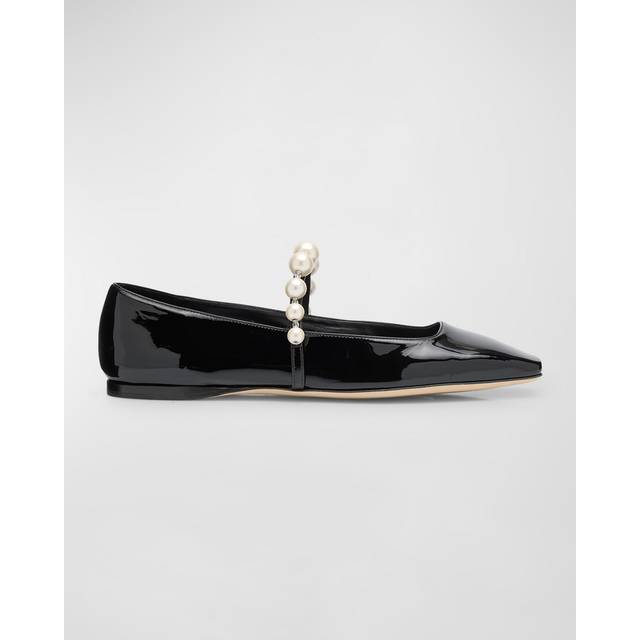Jimmy Choo Black Ade Ballerina Flats - BLACK/WHITE - IT 37