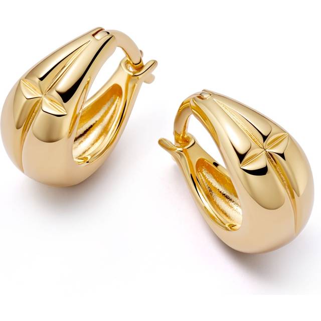 Gold Luna Chubby Star Huggie Earrings