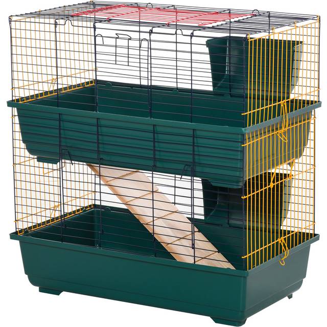 PawHut 2 Tier Small Animal Cage with Accessories - Multi - Large