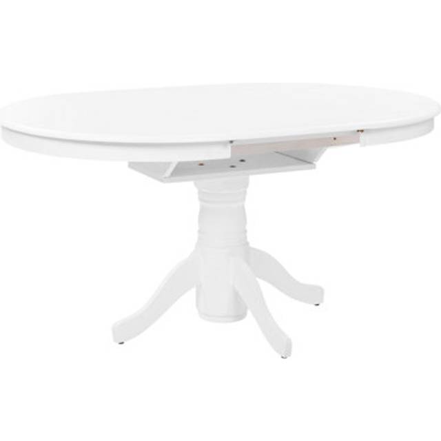 Vintage Retro Extending Wooden Dining Room Pedestal Table 106/150 x 106 cm White Akron