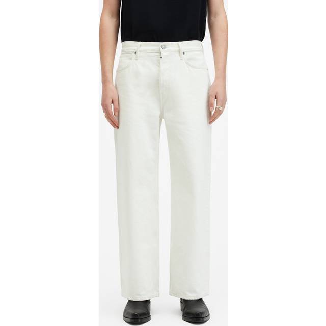 Allsaints Mens White Lenny Relaxed-fit Wide-leg Jeans 30 - WHITE