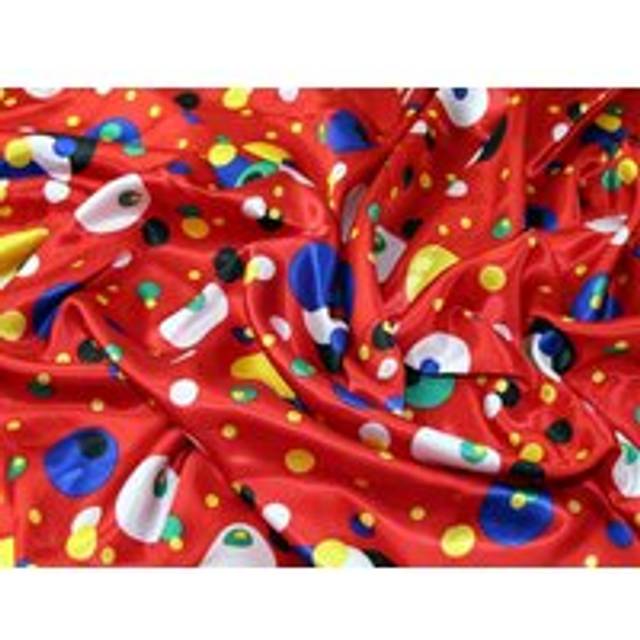Deadstock Polyester Satin Fabric Red