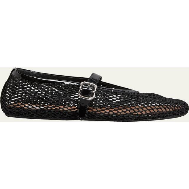 ALAÏA Black Fishnet Ballerina Flats - 999 - NOIR - IT 40
