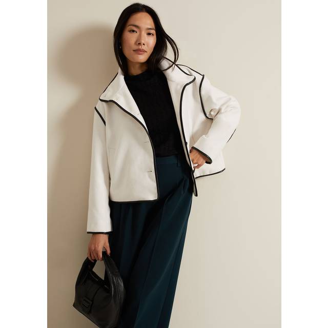 Phase Eight Women's Marlow Tipped Edge Jacket - Ivory - 14