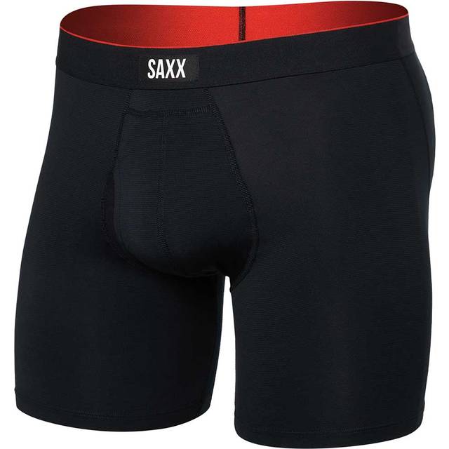 Saxx Mens Multi Mesh Boxer Brief Fly - Black - L
