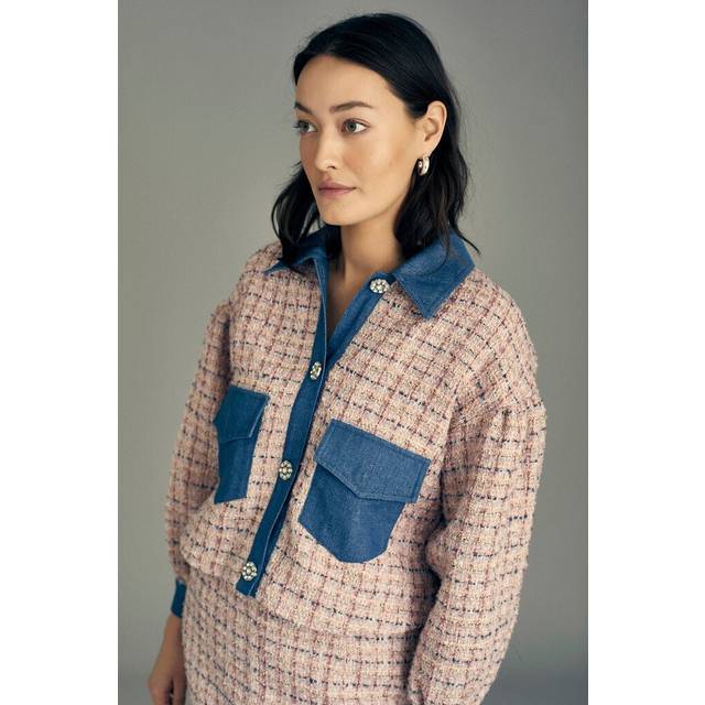 A-VIEW Coco Check Jacket, Pink/Multi