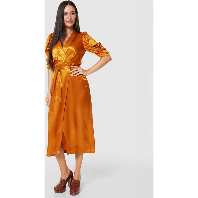Closet London Tie Waist Wrap Dress, Copper