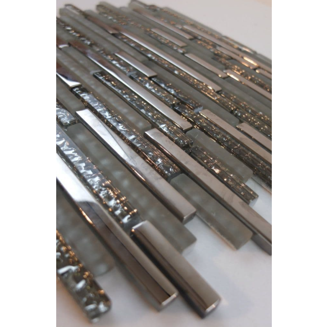 Stainless steel & glass mosaic mosaic tile approx 298 x 286 x 8 mm