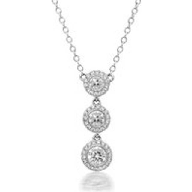 18ct White Gold 0.65ct Diamond Graduated Drop Necklace