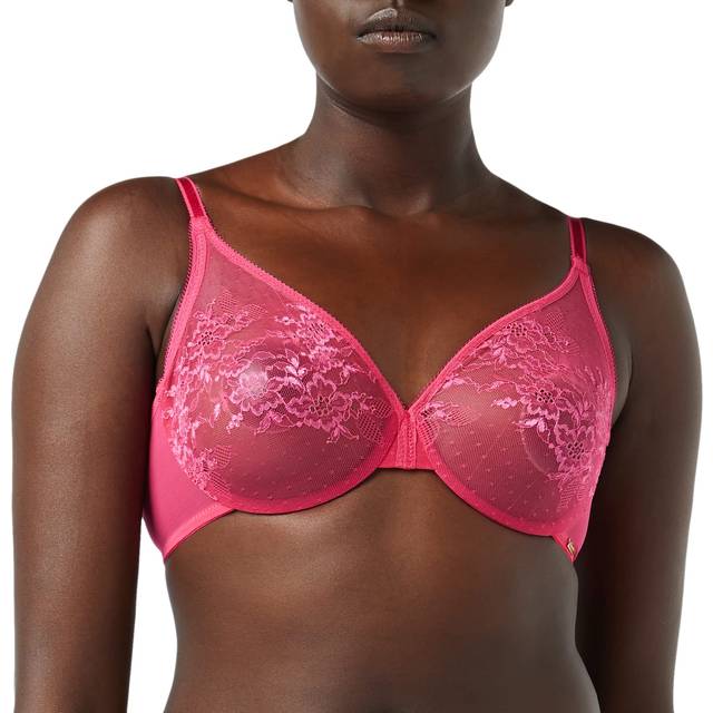 Gossard Womens Glossies Lace Moulded Bra - Hot Pink Elastane - Size 30B