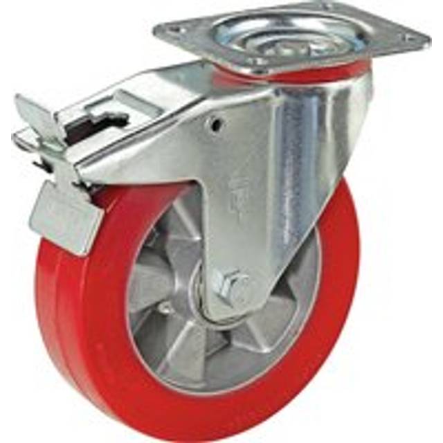 Wicke wheel Ø x width 160 x 50 mm, wheel Ø x width 160 x 50 mm, swivel castor with double stop, max. load 300 kg