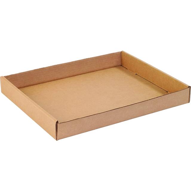 "BOX USA Storage Trays 15""""""""L x 12""""""""W x 1.75""""""""H  50-Pack | Corrugated Cardboard Box Tray for Packing  Moving and Storage"
