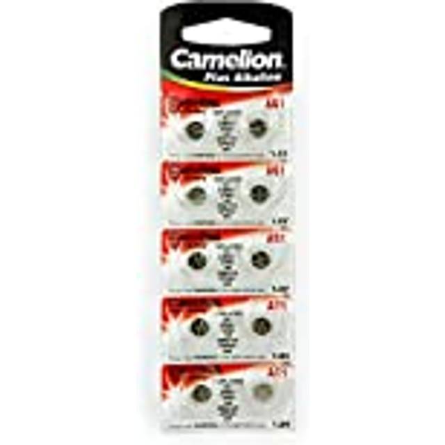 10 Camelion AG1 / LR60 / 164/364/LR621 knappbatteri, lång hållbarhet (markerat utgångsdatum)