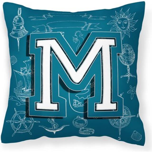 Caroline's Treasures CJ2014-MPW1414 Letter M Sea Doodles Initial Alphabet Decorative Pillow  Large  Multicolor