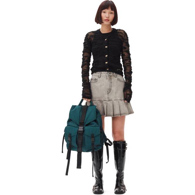 GANNI TECH GREEN BACKPACK