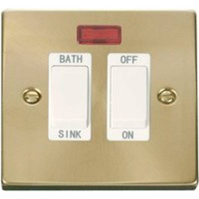 Se Home - Satin / Brushed Brass 20A dp Sink/bath Switch - White Trim