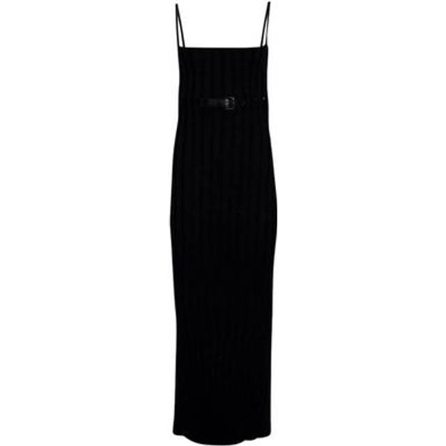 Alexander Wang - belted ribbed-knit dress - women - Spandex/Elastane/Polyamide - M - Black