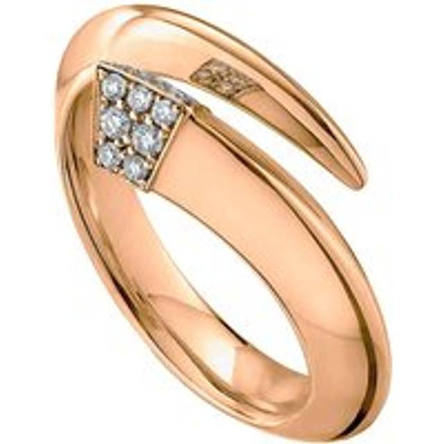 Shaun Leane Sabre 18ct Rose Gold Plated Sterling Silver Diamond Tusk Ring D - I