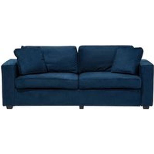 Beliani 3 Seater Velvet Sofa Navy Blue Falun, Blue