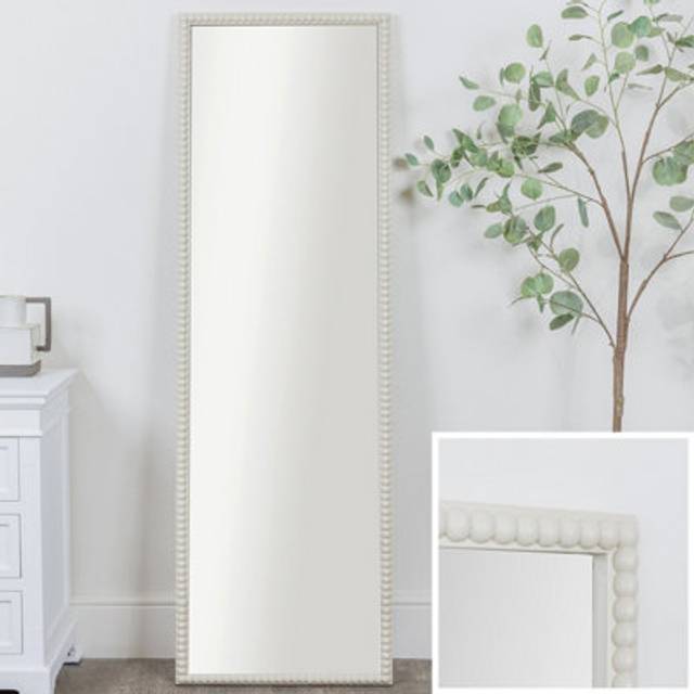 Large Rectangle Taupe Bobbin Bobble Wall Mirror 168cm x 54cm Material: Mirrors