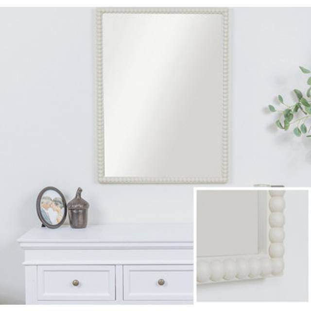 Rectangle Taupe Bobbin Bobble Wall Mirror 62cm x 82cm Material: Mirrors
