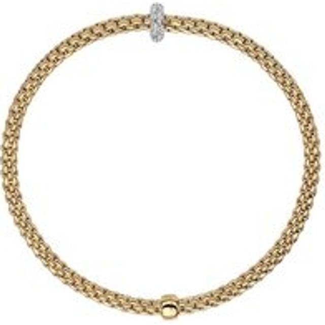 Fope Flex'it Prima 18ct Yellow Gold 0.18ct Diamond Bracelet - XS