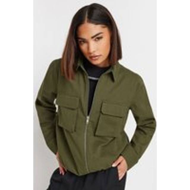 Pixiegirl Khaki Green Utility Bomber Jacket 12 Pixiegirl | Petite Women's Jackets