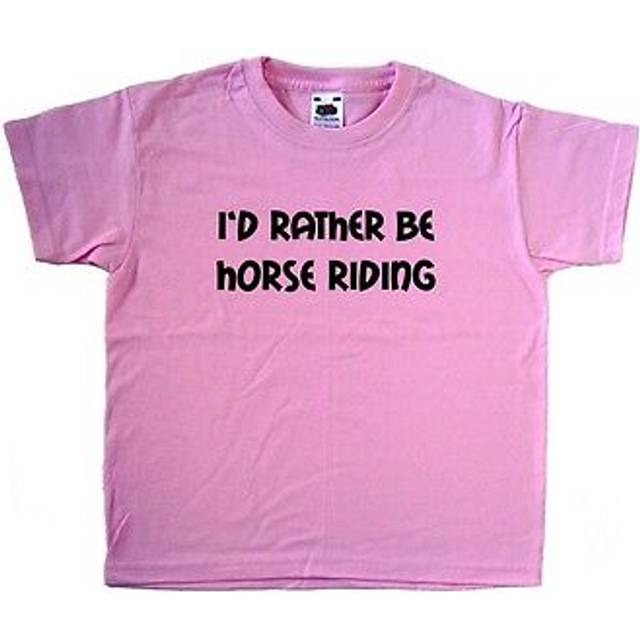 I'd rather be horse riding pink kids t-shirt