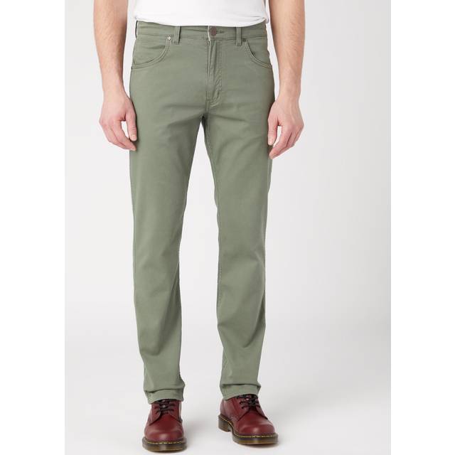 Wrangler Greensboro Straight Dobby Soft Fabric Jeans Dusty Olive