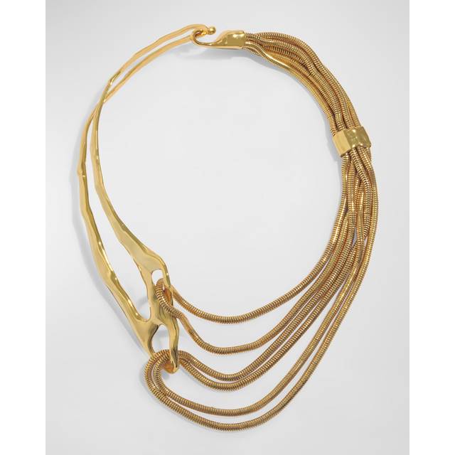 Alexis Bittar Molten Intertwined Snake Chain Necklace in Gold | Statement Jewelry from Alexis Bittar (One Size)